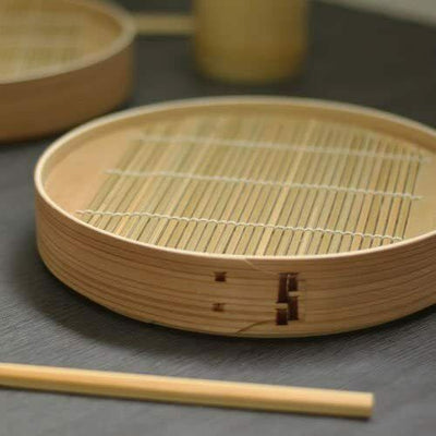 Set for 2 Bamboo Soba Plate/Cup/Chopsticks Set 