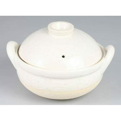 NAGATANIEN Steam Donabe 1-3 People 23.5cm White Clay Pot Earthenware